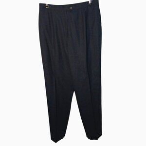 Jones New York Women's Size 14 Dress Pants 100% Wool Dark Gray Tapered Vintage